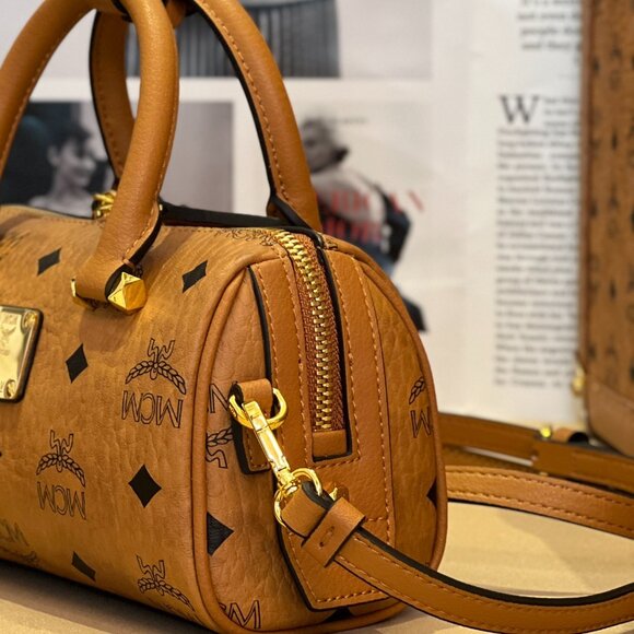 MCM MINI Aren Visetos Boston Pillow Bag - Picture 3 of 9